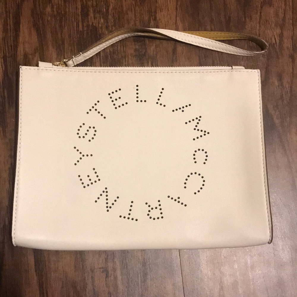 Stella McCartney White Leather Clutch, worn twice